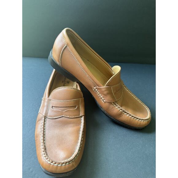 Tommy Bahama Mens Shoes Penny Loafers Leather Brown Carmel Size 10.5 Casual main image 8